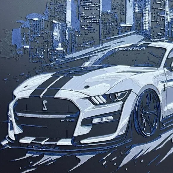 Ford Mustang Cobra Wall Art, Wall Art, Car Art, Textured Art - Picture 3 of 10